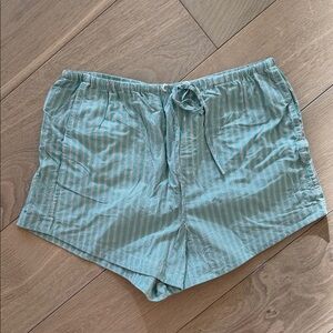 Madewell Green Striped Women Shorts Mexium